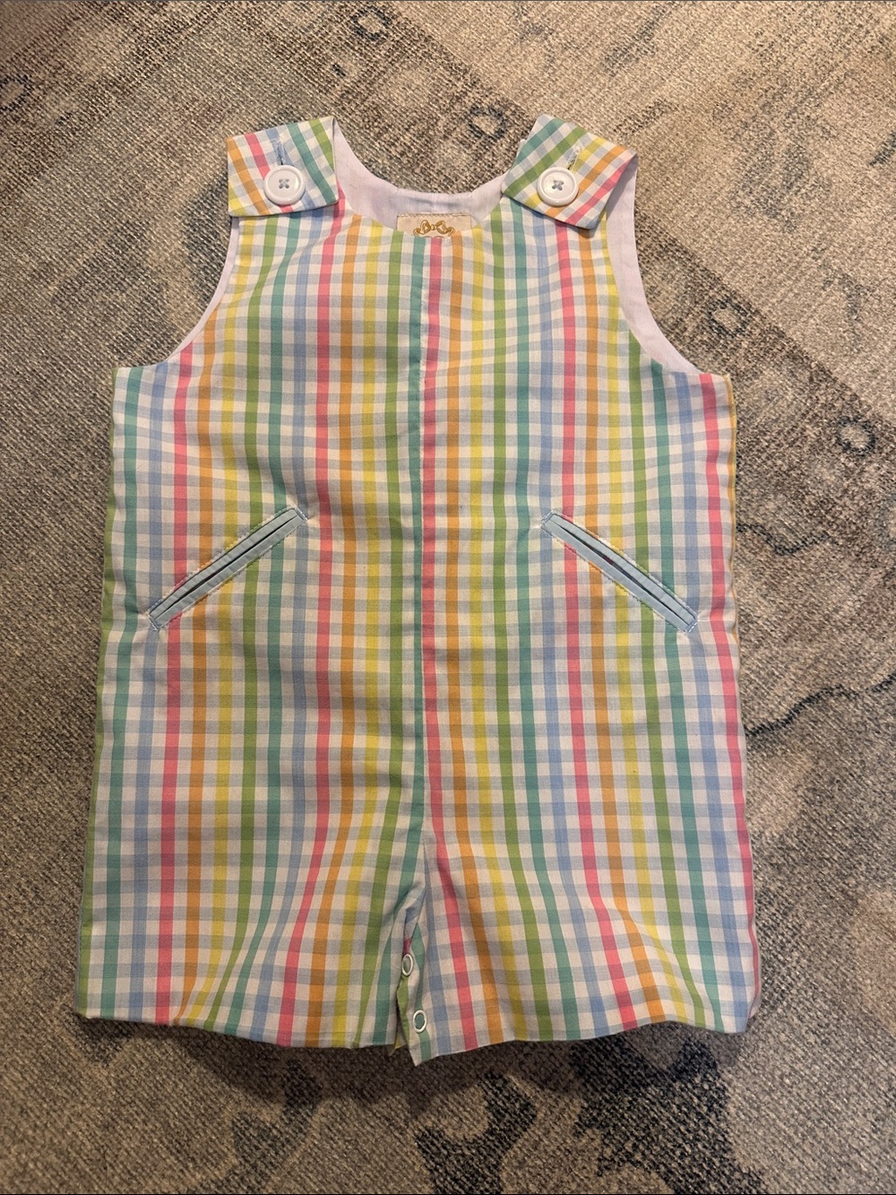 The Beaufort Bonnet Company Boys Prescott Plaid Jon Jon Romper sz18-24m